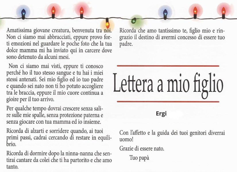 lettera a mio figlio dal carere